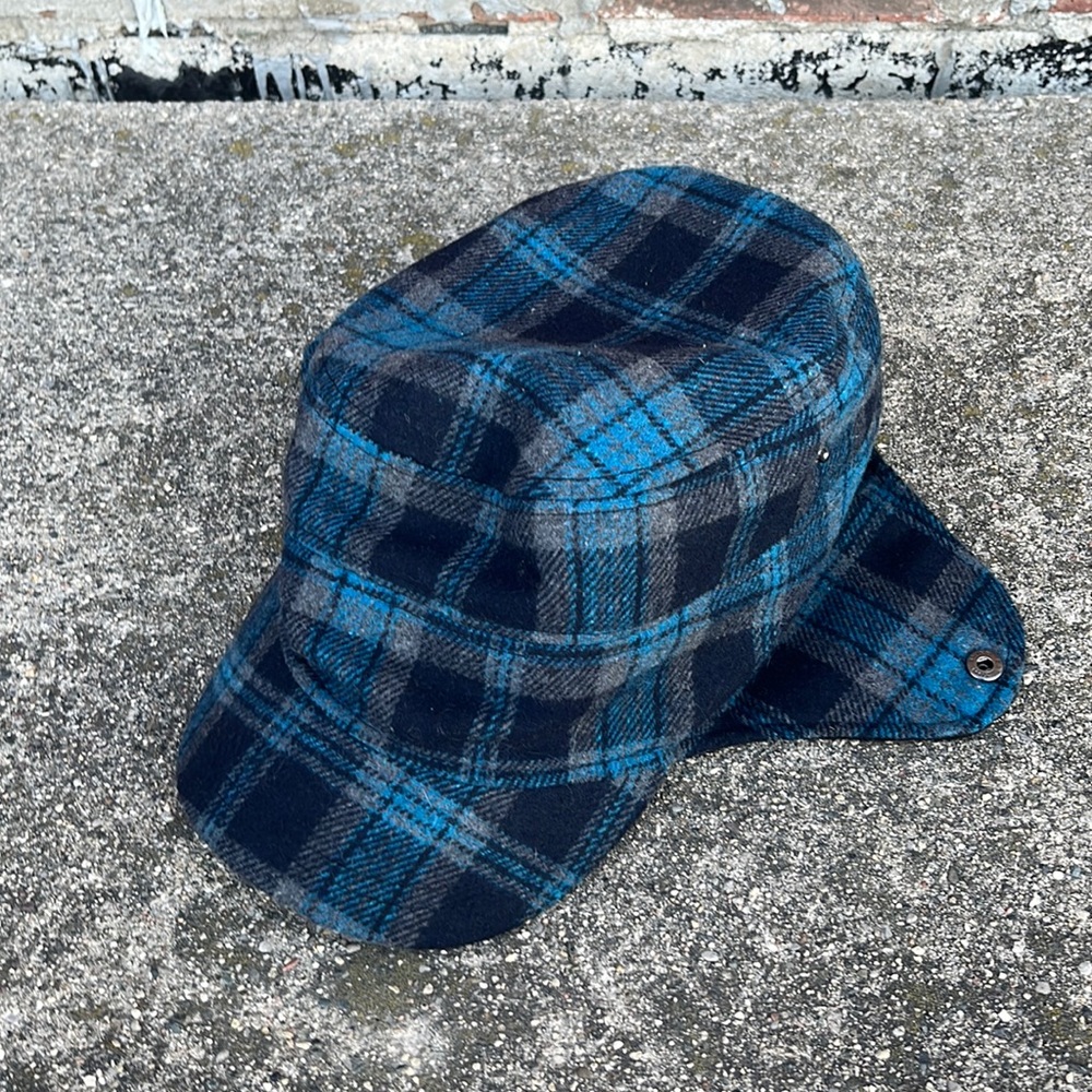 Plaid Teal Grey Black Stormy Kramer hat